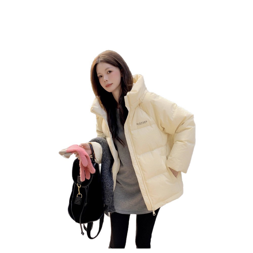 95白鸭绒羽绒服女短款2026年新款加厚小个子连帽冬季外套情侣高清大图