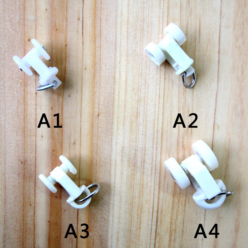 闪电客窗帘轨道配件滑轮子辅料滚轮老式直轨弯轨导轨挂钩环滑轨走轮滑