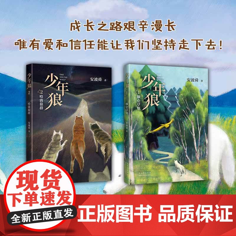 少年狼 双册套装 青少年成长教育 中国版狮子王 让孩子学会 自我成长 精美插图 四色印刷 大语文教育周国平狼图腾爱心树高清大图