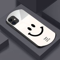 潮牌苹果12手机壳iPhone11/7/8镜面玻璃x/xs/xr个性男女xsmax防摔 白底笑脸[椭圆镜子玻璃] 苹果s