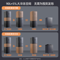 离子净美菱271升三门冰箱 59.6cm机身小冰箱1级能效风冷无霜净味家用电冰箱以旧换新补贴BCD-271WP3CX灰