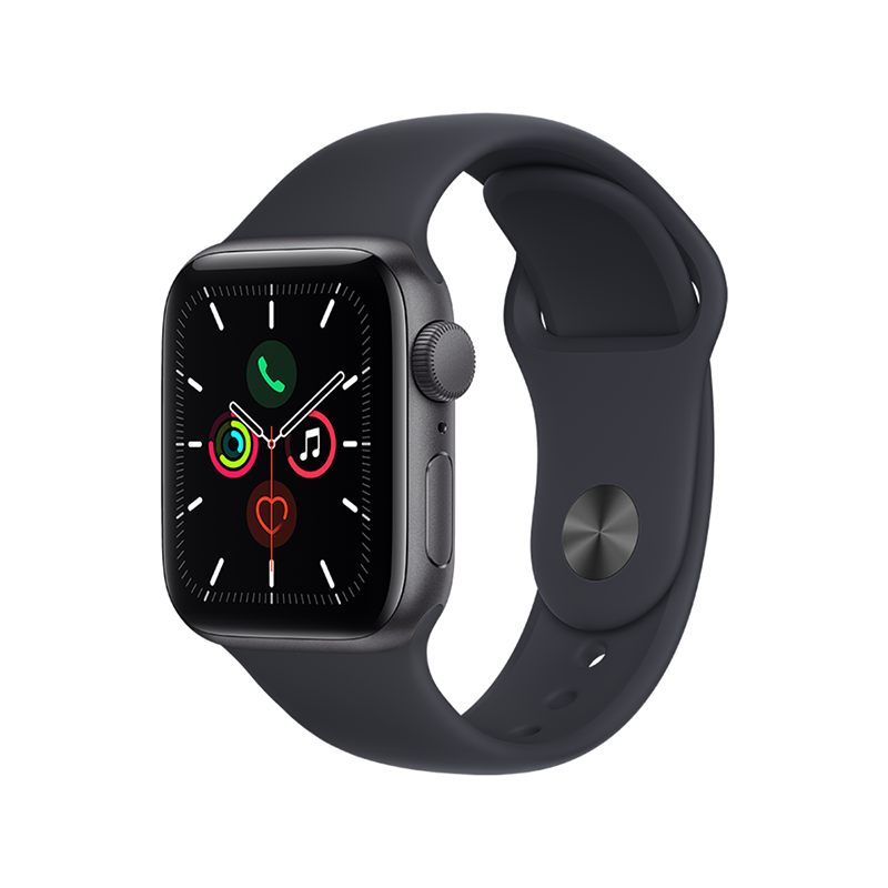 MKQ63CH/A Apple Watch SE 44毫米 GPS版 深空灰色铝金属表壳午夜色运动型表带