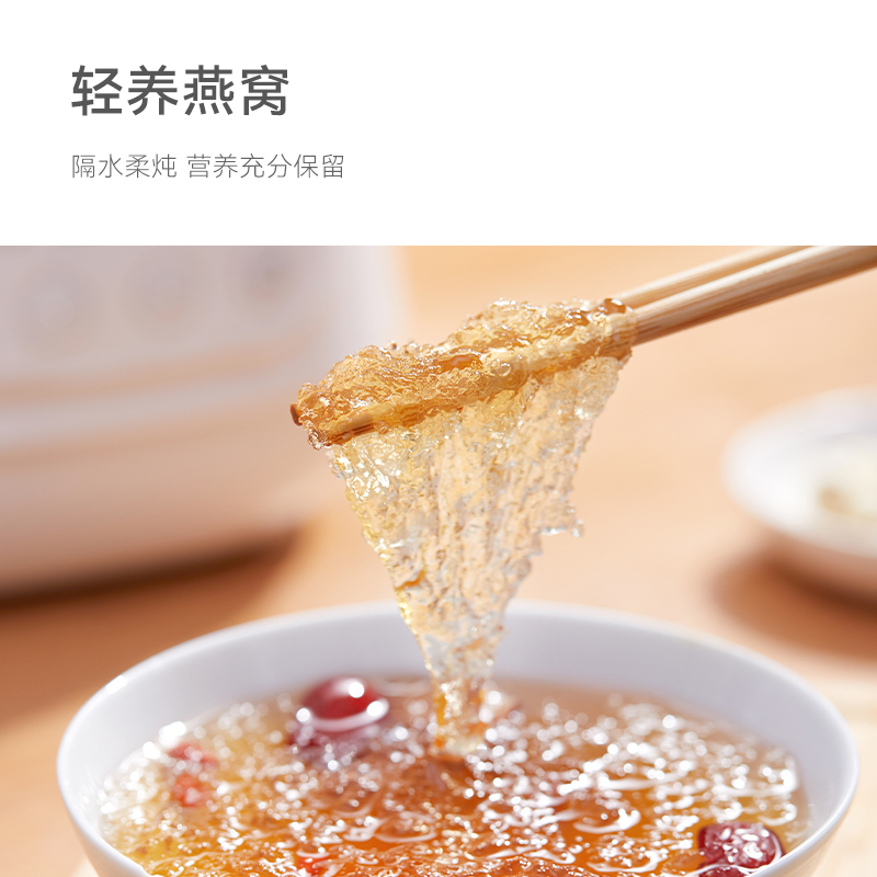 olayks.立时 1L电炖锅(带蒸笼)10A白色 1L高清大图