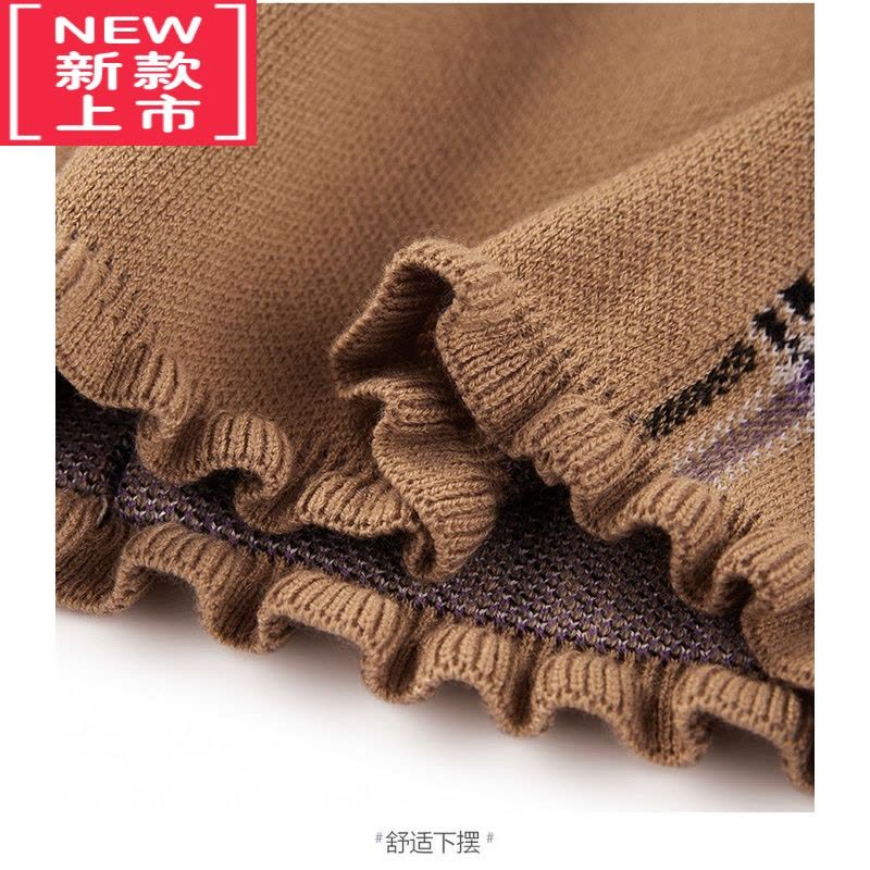 可莉允童装女童毛衣连衣裙2022秋冬小熊格纹针织连衣裙休闲图片