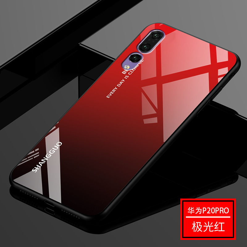 KONEL 华为mate40/30/20x 5G/20pro+手机壳P30/P20Pro玻璃壳渐变防摔琉璃潮镜面硬保护套高清大图