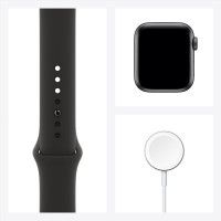 2020新款海外版 Apple Watch Series SE 苹果智能运动手表GPS款 深空灰色铝金属表壳 黑色运动型表带 40mm DP2