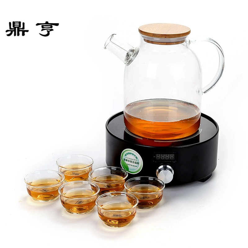 鼎亨玻璃茶具花茶壶过滤水果泡茶壶耐热泡水壶加热电陶炉套装家用