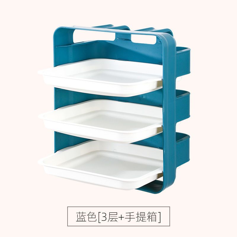 厨房多功能盘子菜盘家用托盘创意套装壁挂式火锅餐具配菜备菜厨房收纳层架三层收纳