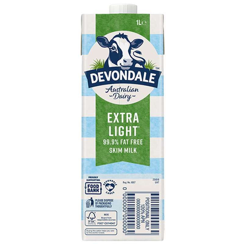 [家庭分享装]德运(Devondale)脱脂高钙纯牛奶 1000ml*10盒UHT 液奶进口牛奶 学生牛奶箱装奶送礼礼盒
