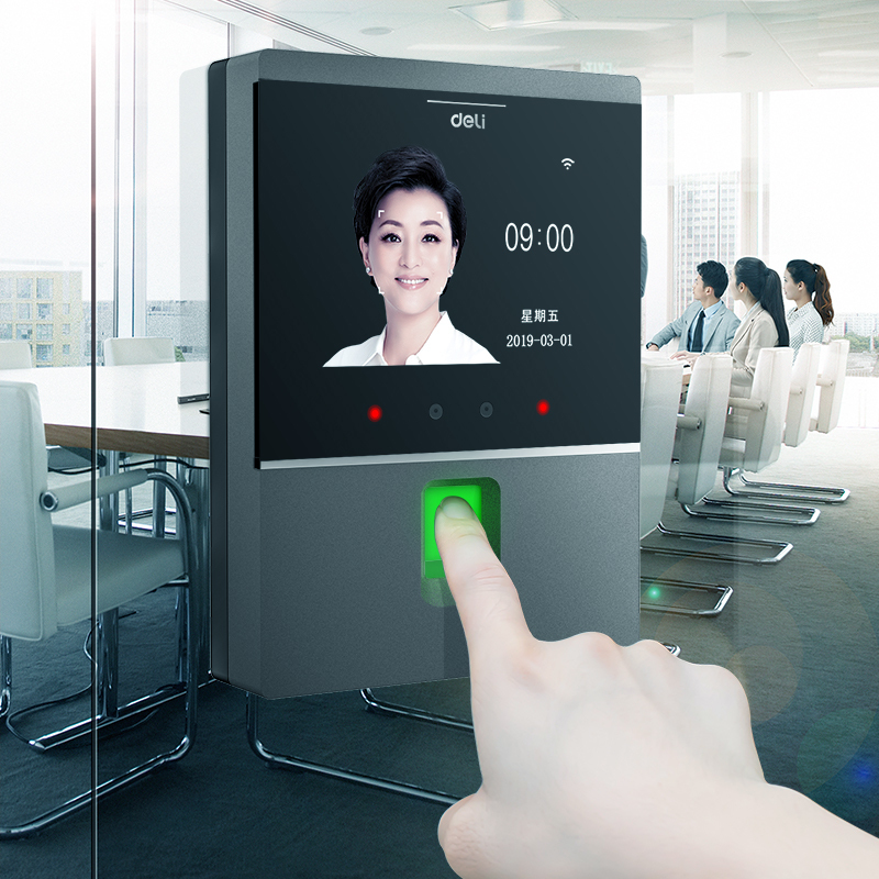 得力(deli)D3考勤机智能企业云考勤机 人脸+指纹识别 无接触手机考勤机wifi联网打卡机 远程管理