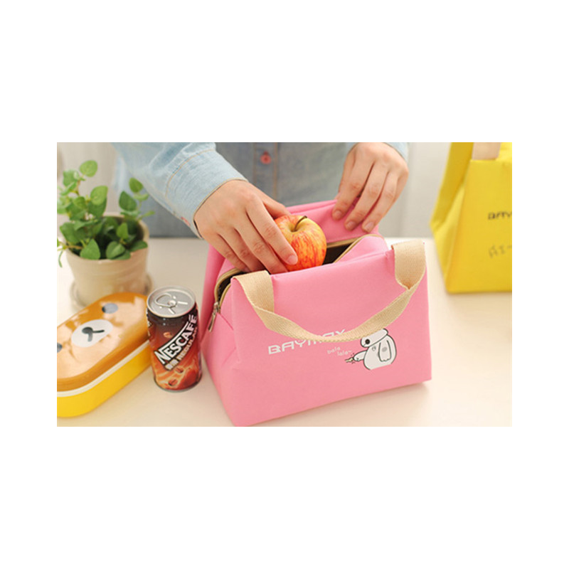 大白手提包带午餐便当包铝箔 时尚加厚保温饭盒袋大号保鲜奶瓶包帆布G1