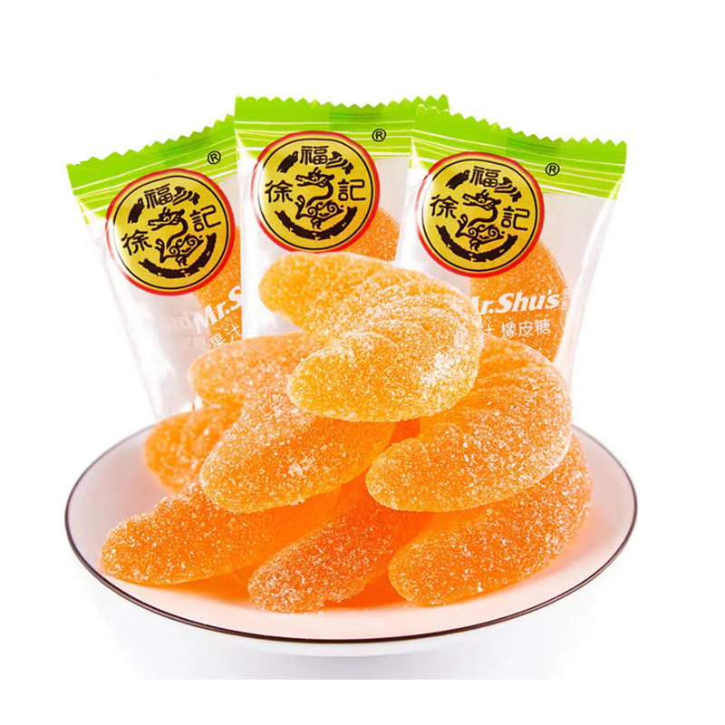 徐福记糖霜橡皮糖大桔瓣型散糖500g*2果汁软糖qq糖喜糖糖霜新年糖