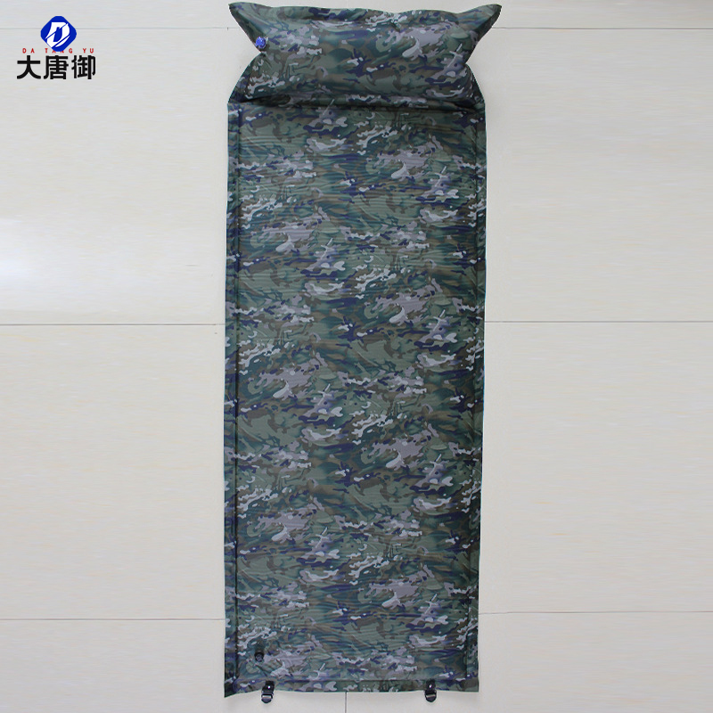 大唐御0729-迷彩自动充气防潮垫带枕加厚野营拉练自充垫便携式地垫应急荒漠星空厚度3cm高清大图