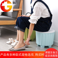 北欧风多功能创意换鞋收纳凳储物凳可坐人圆凳儿童玩具塑料小凳子