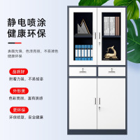 绵冠文件柜拆装办公柜钢制铁皮柜资料柜档案柜储物柜 灰白拆装中二斗文件柜