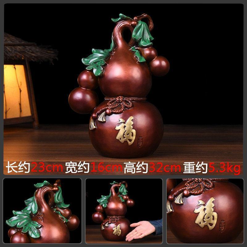 家柏饰(CORATED)大葫芦摆件 铜百福葫芦客厅电视柜家居饰品彩绘高清大图