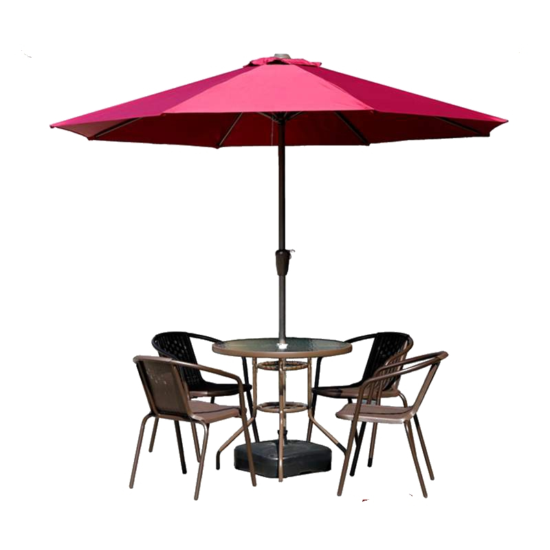 塑料桌椅休闲阳台创意户外庭院闪电客露天防水编藤条奶茶店摆摊带伞