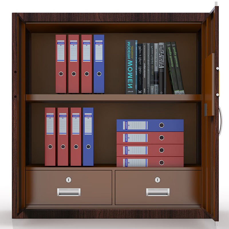 虎牌 保密柜 大型指纹密码锁钢制保险柜办公用文件柜91cm木纹色 无需钥匙高清大图