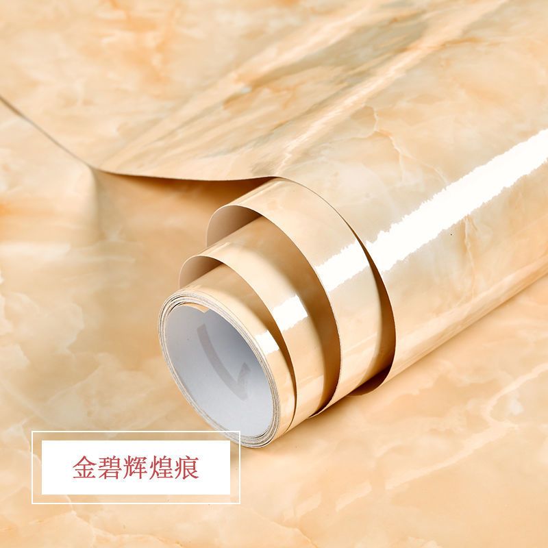 厨房防油贴纸柜灶台用仿大理石纹防水加厚自粘耐温翻新台面贴|云灰白石纹(X0623) 50厘米宽/3米长(送刮板+小刀)