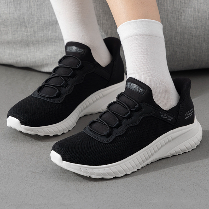 Skechers斯凯奇女鞋新款易穿脱舒适轻便耐磨运动跑步鞋117500-BLK ZP高清大图