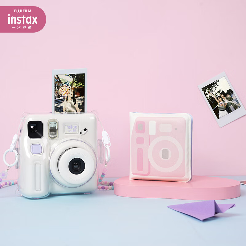 富士instax立拍立得一次成像相机miniSE(白色)+配件包