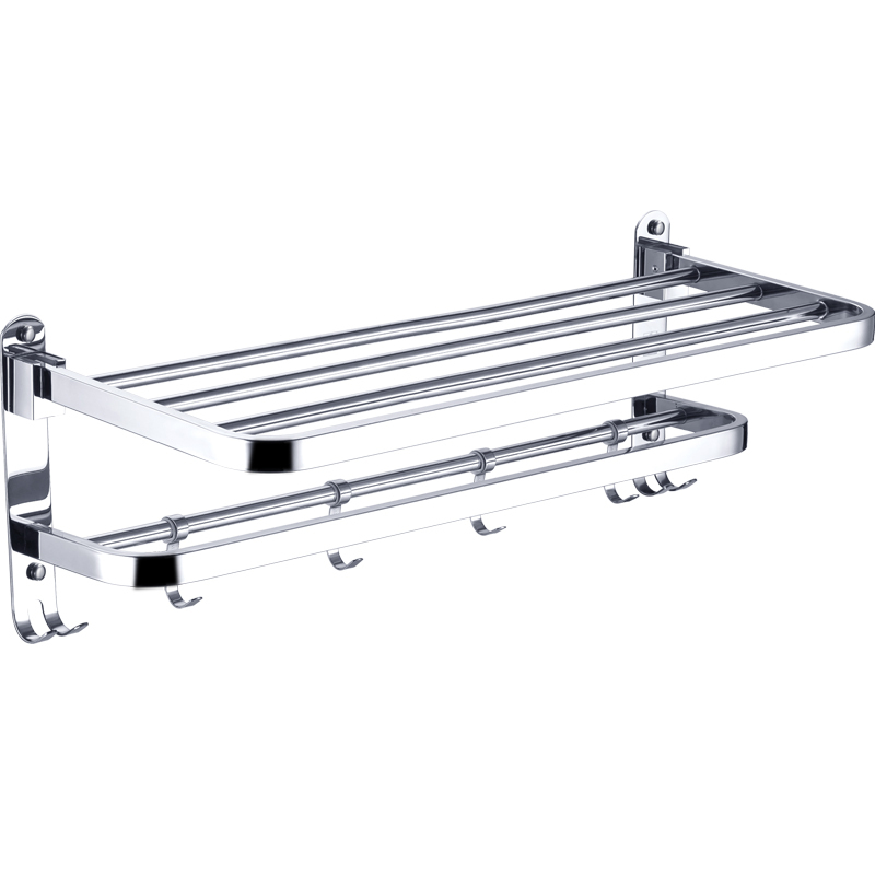 卫生间毛巾架免打孔浴巾架置物架304不锈钢毛巾收纳架挂架