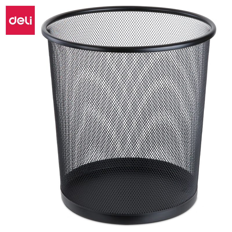 得力 DP541中号金属圆纸篓(黑) 3个 BDZSSC