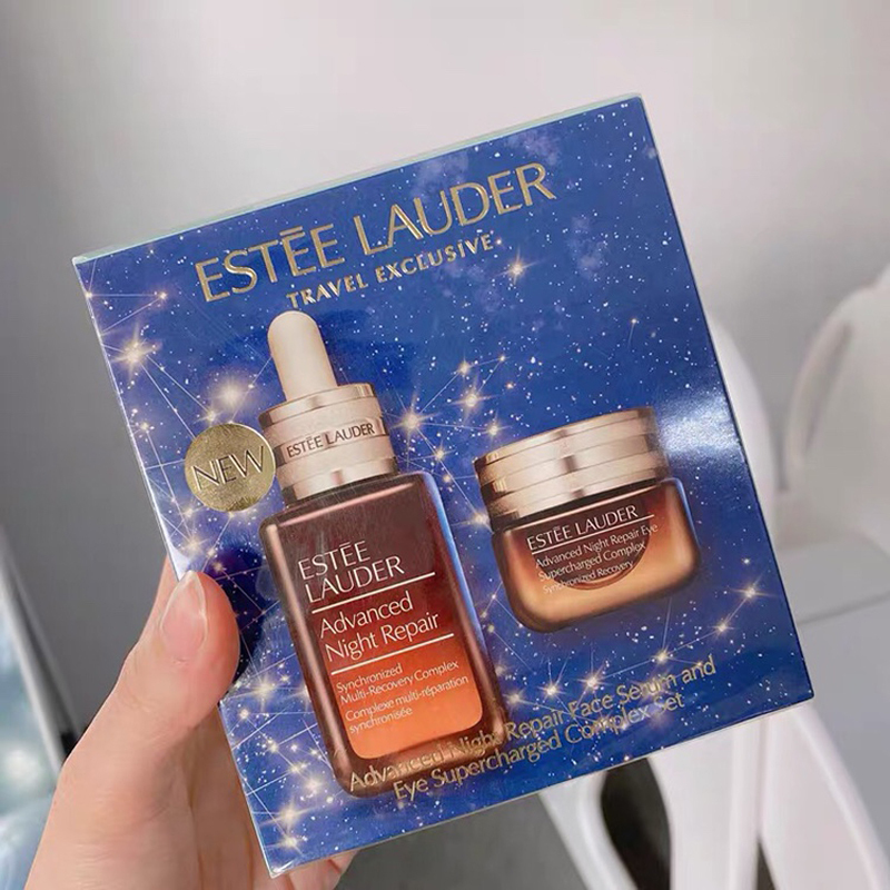 Estee Lauder雅诗兰黛小棕瓶眼霜 抗蓝光眼霜15ml+第七代特润精华50ml 组合面部护肤套装(套组随机发出)