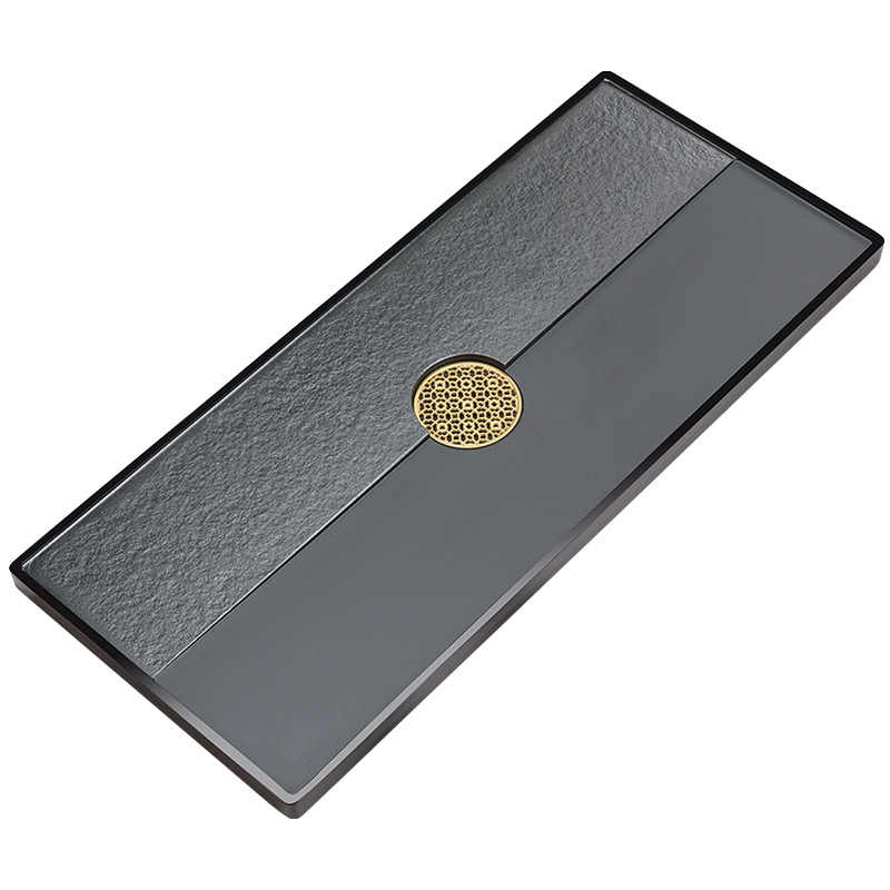 德诚和(DECHENGHE)茶盘现代整块天然石头茶台 办公室功夫石盘 70*37*3cm(镜花水月)