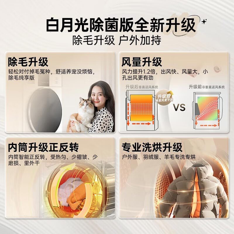 松下白月光除菌版洗烘套装10公斤正反转变频压缩机光动银除毛烘高洗净比NVAE+F1AR2高清大图