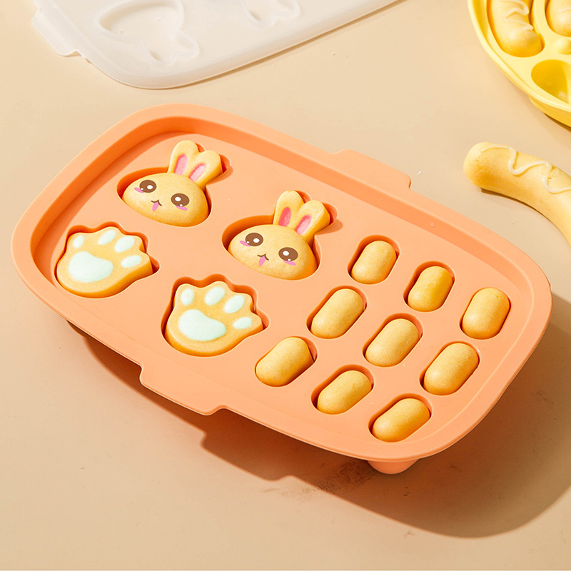 宝宝辅食模具香肠蒸糕工具全套食品级婴儿磨具肉肠可蒸硅胶婴幼儿 13连洛菲粉兔猫爪香肠模+打蛋器(送盖+油刷+50个裱花袋高清大图
