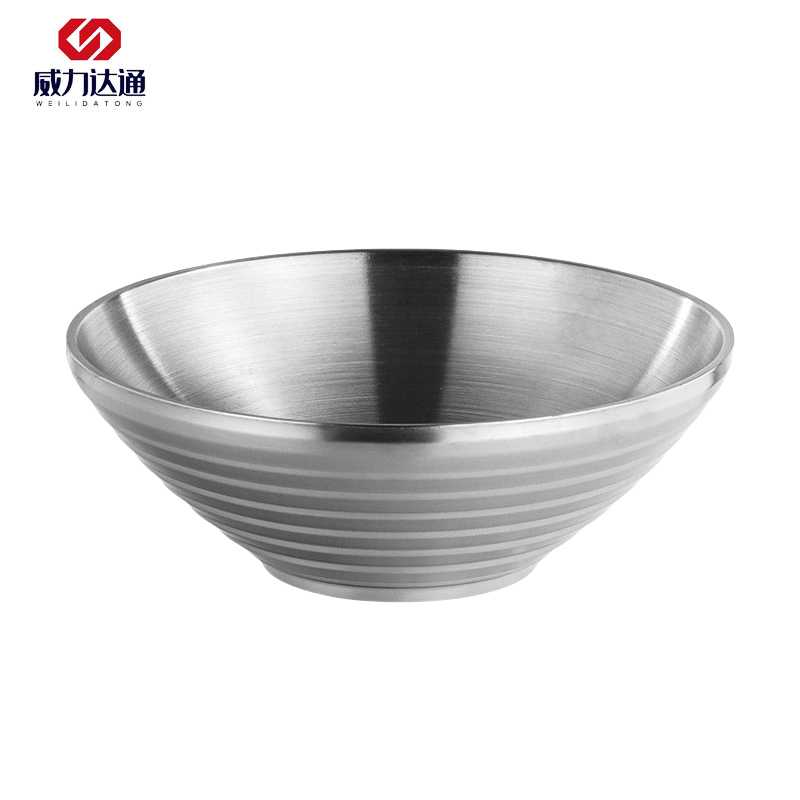 威力达通 304不锈钢拉面碗螺纹碗 22cm 个高清大图