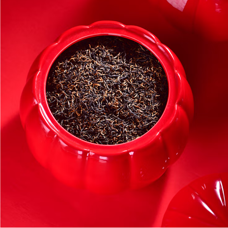 天福茗茶茶叶武夷山正山红茶瓷罐礼盒装