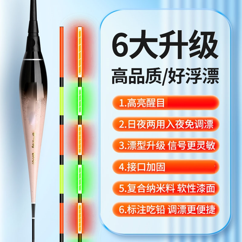 古达夜光漂咬钩变色鱼漂醒目超亮电子漂夜钓鲫鱼漂鲤鱼大物浮漂