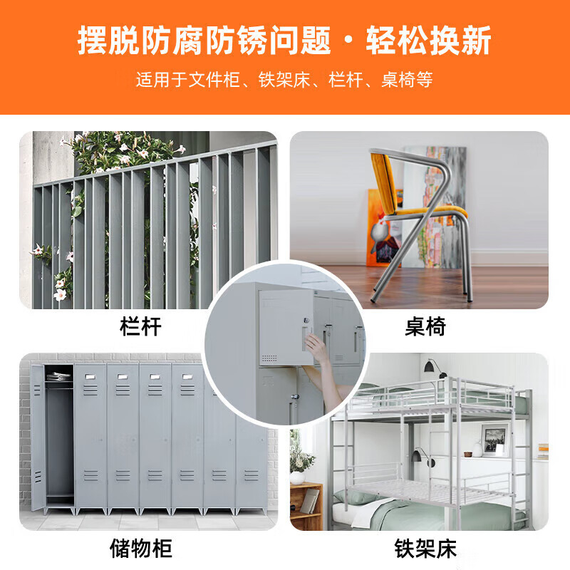 千居美 文件柜灰翻新漆 水性金属漆RAL9002床上下铁架床柜文件柜灰色翻新漆防锈油漆涂料 20KG高清大图