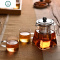 功夫茶具套装客厅家用过滤泡茶壶加厚玻璃花茶壶红茶泡茶器 封后 380天圆地方壶+4杯+茶盘