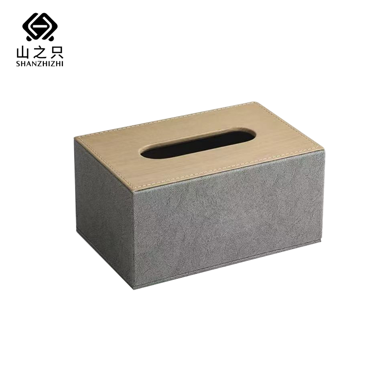 山之只 浴室用品 简约轻奢纸巾盒可定制 莫兰迪灰190*125*95mm 个高清大图