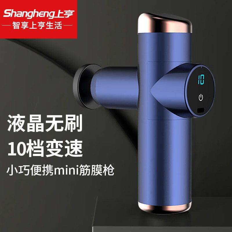 上亨(shangheng) 筋膜枪肌肉放松按摩器男女家用腰腿部筋膜仪震动经膜球颈膜枪棒运动健身器材 蓝色液晶无刷款