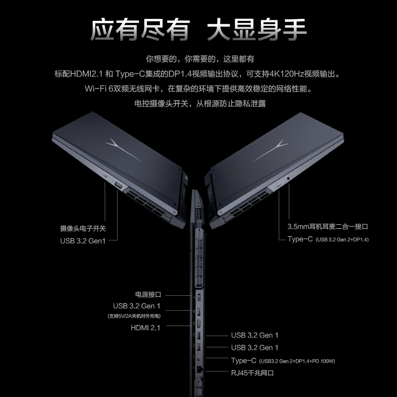 联想 R9000P 16寸(R7-5800H 32G 512G固态+1T固态 RTX3060 6G)