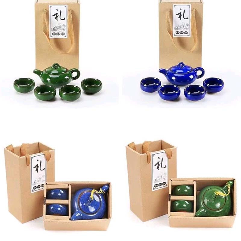 C&C 546546 七彩冰裂釉礼品功夫茶具套装 100套起订