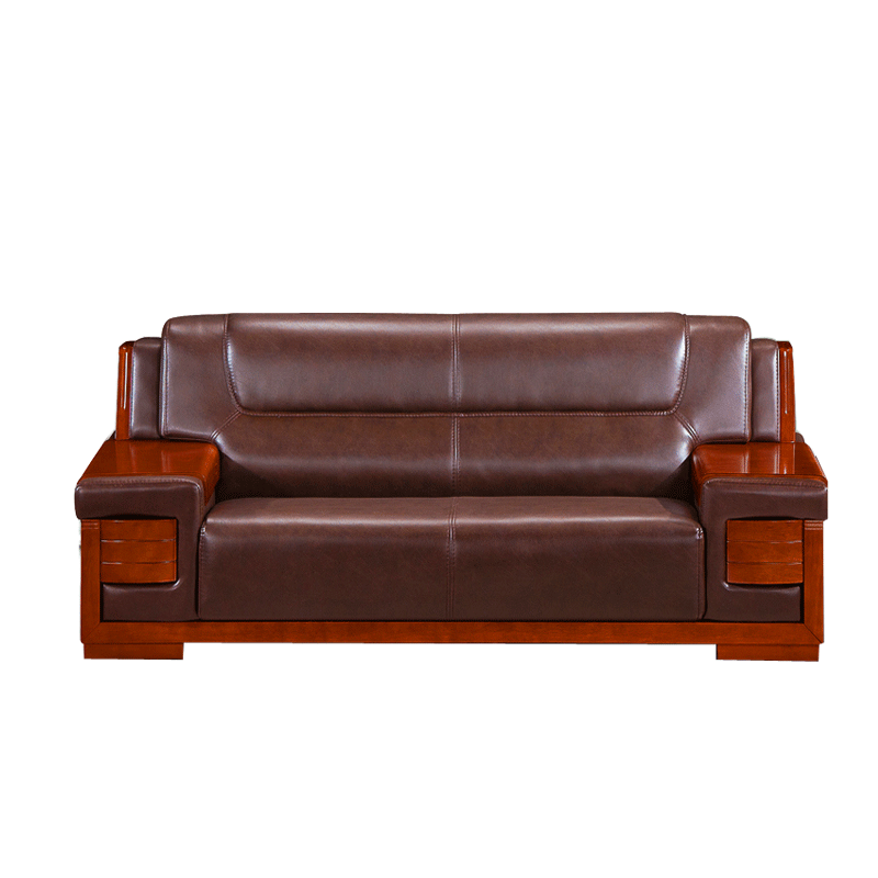 三能 办公家具酒店沙发商务会客沙发简约现代中式多人位沙发办公室接待会客沙发 三人位西皮沙发