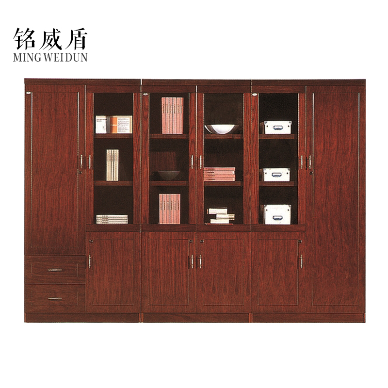 铭威盾办公室背景柜文件柜木质书柜储物柜2700*420*2000mm[工厂现做 7天内发货]