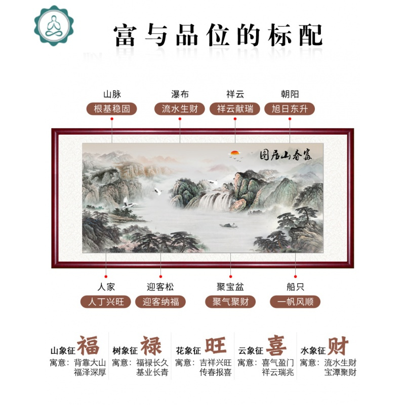 线绣十字绣2019新款客厅满绣全绣山水画富春十字绣