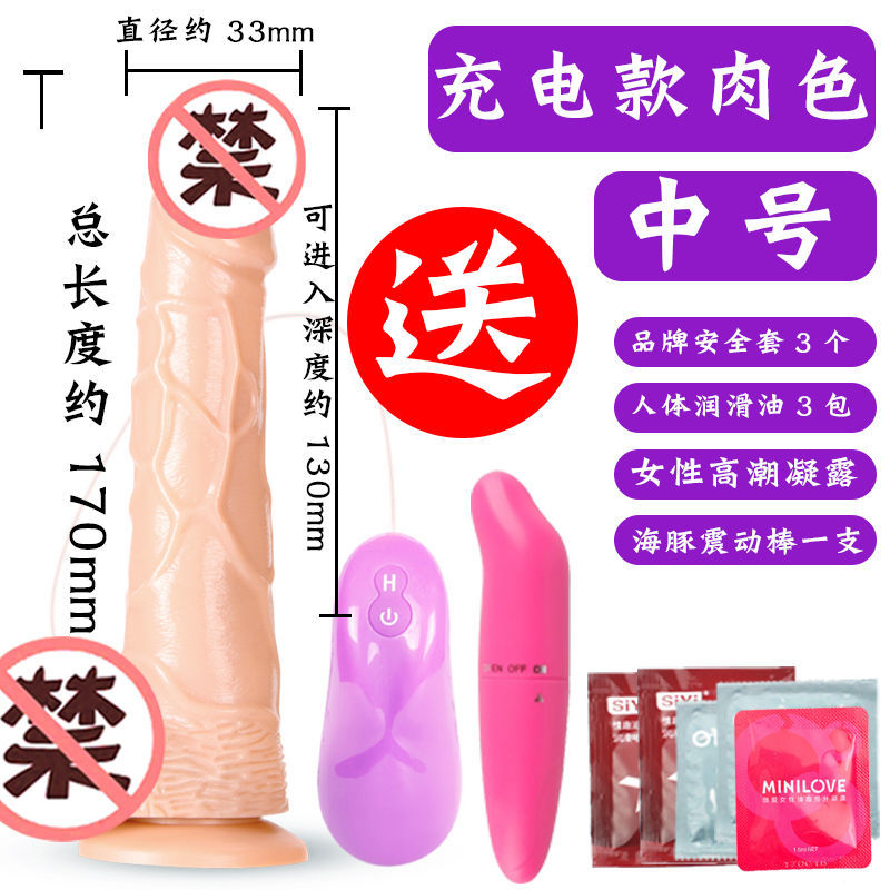 充电加温女性用自慰器全自动伸缩震动棒仿真阳具夫妻成人情趣用品 [普通款]中号+摇摆