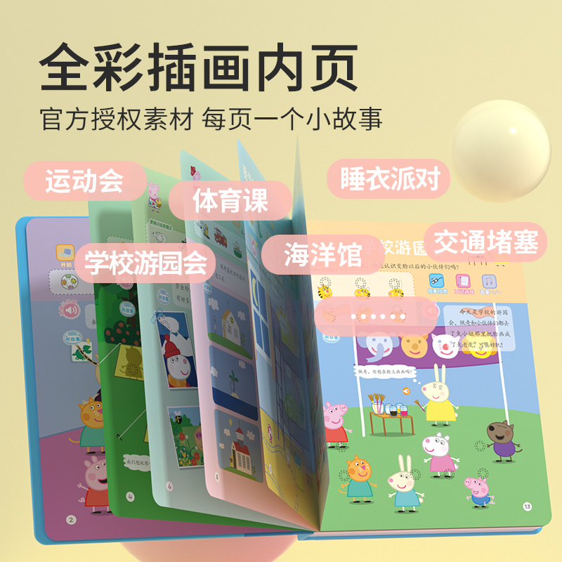 [醉染正版]小猪佩奇逻辑思维小故事互动点读发声书0到3岁启蒙认知会说话的早教有声书籍幼儿园益智玩具幼小衔接儿童思维逻辑训高清大图
