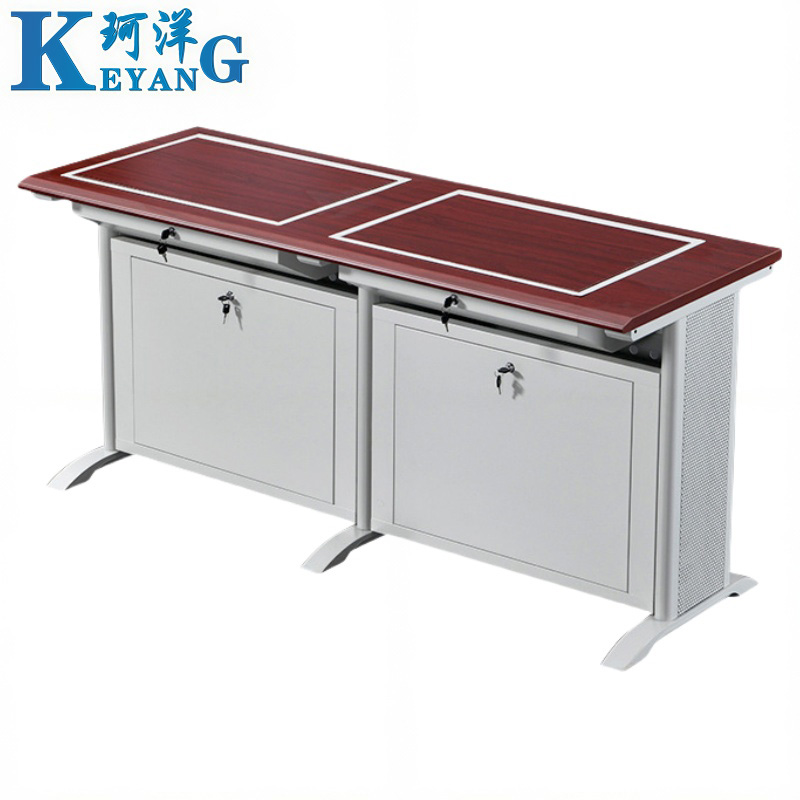 珂洋 翻转电脑桌 两人胡桃色 张高清大图