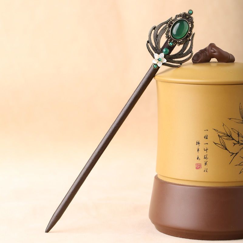 古典中国风盘发饰品丸子头汉服发簪民族风超气质头饰古装拍照木簪 簪