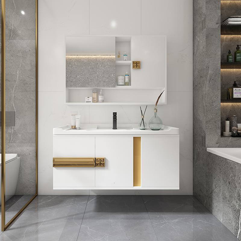 北欧木浴室柜闪电客组合卫生间洗漱台现代轻奢洗脸面池小户型洗手盆柜