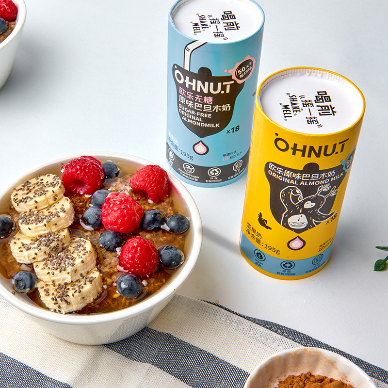 欧乐(OHNUT)无糖原味195ml*6坚果奶巴旦木植物蛋白饮料杏仁露燕麦早餐健身素食