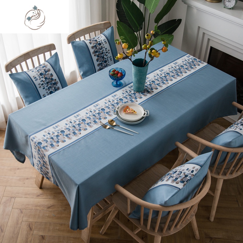 北欧桌布布艺棉麻长方形家用网红碎花法式桌布桌旗一体轻奢餐桌布